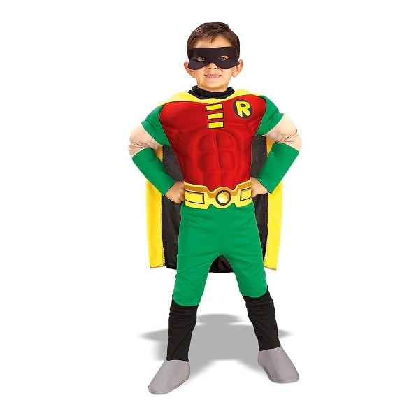 Teen Titans DC Comics Robin Muscle Chest Deluxe Toddler/Child Costume: Size Medium (8-10)