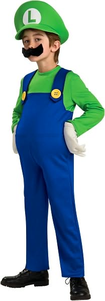 Super Mario Bros. - Luigi Deluxe Child Costume: Size Medium (8/10)