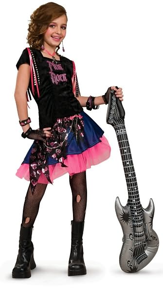 Pink Rock Girl Child Costume: Size Medium (8/10)