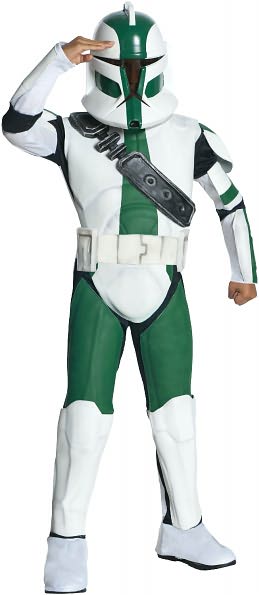 Costumes 211412 Star Wars The Clone Wars- Clone Trooper Commander Gree Child Costume