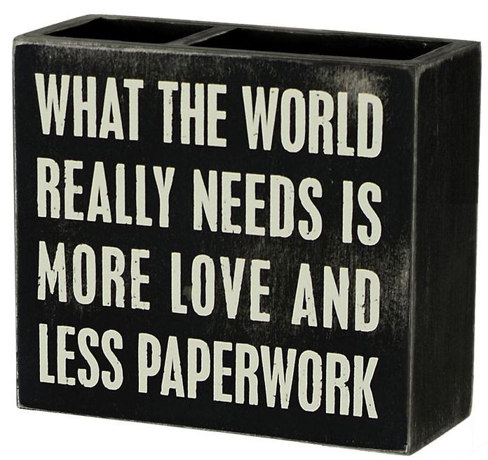 What the World Needs Pencil Holder 5'' x 4'' x 2.25''