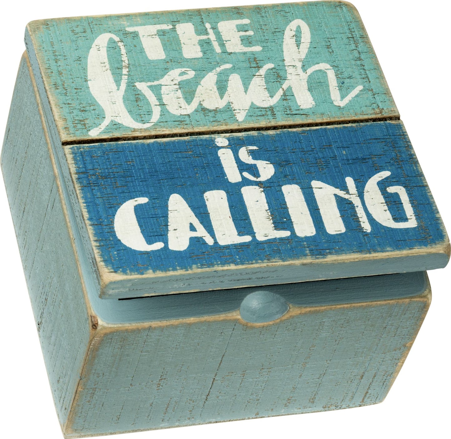 The Beach is Calling Hinged Box Sign 4x4