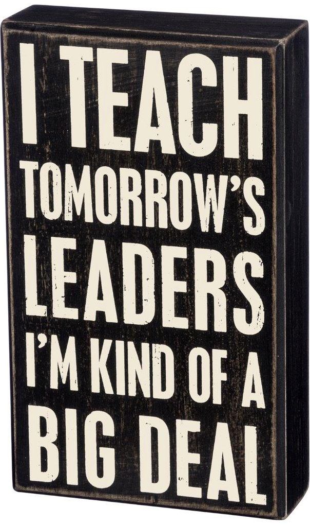 I Teach Tomorrow's Leaders I'm Kind of a Big Deal Wooden Box Sign 5x8