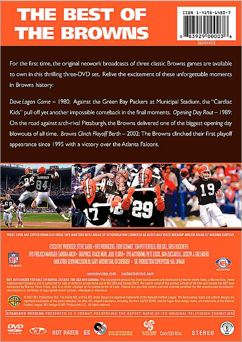 Cleveland Browns: NFL Greatest Games [3 Discs]