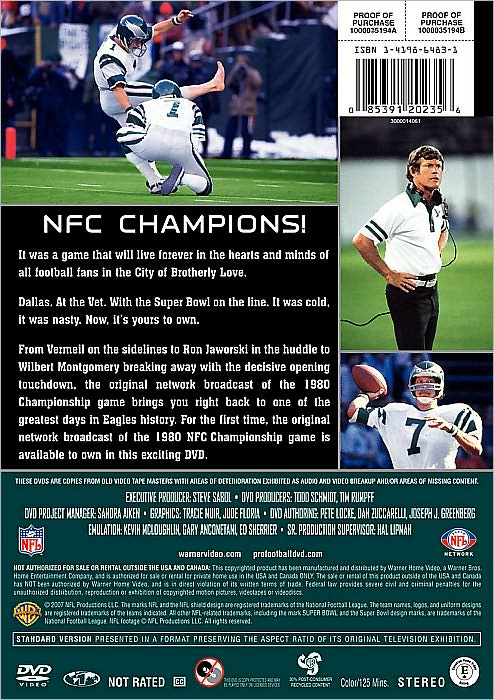 NFL: Greatest Games - Philadelphia Eagles 1980 NFC Championship Game