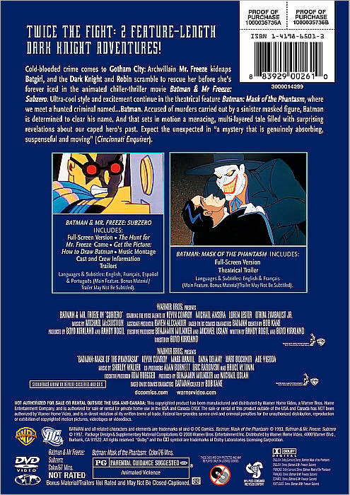 Batman: Mask of the Phantasm/Batman and Mr. Freeze - Sub Zero