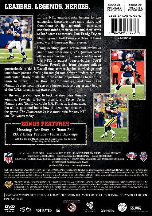 NFL: Quarterbacks - Manning, Brady, Favre