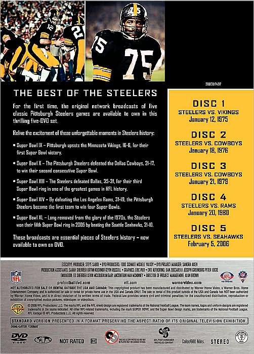 NFL Greatest Games Series: Pittsburgh Steelers Super Bowls [5 Discs]