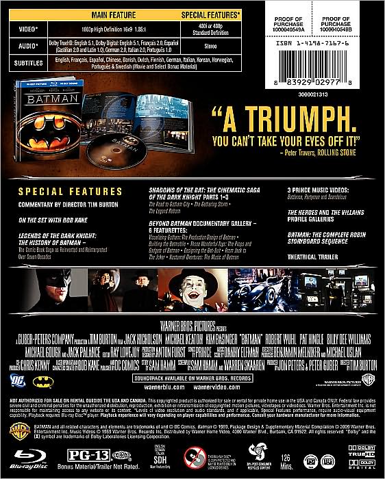 Batman [20th Anniversary Special Edition] [Blu-ray]