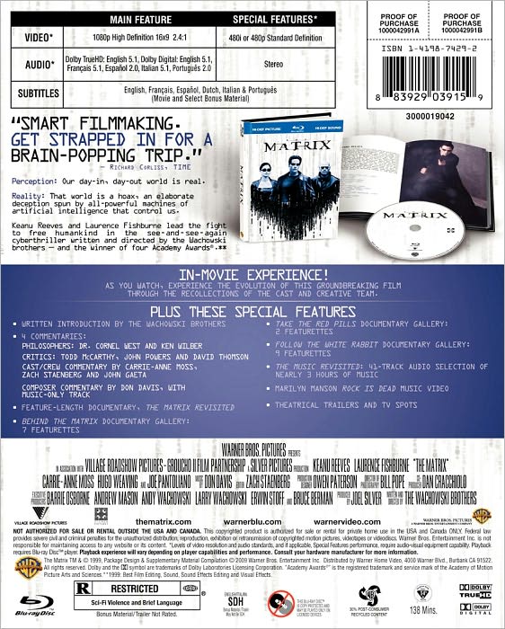 The Matrix [10th Anniversary] [Includes Digital Copy] [Blu-ray]