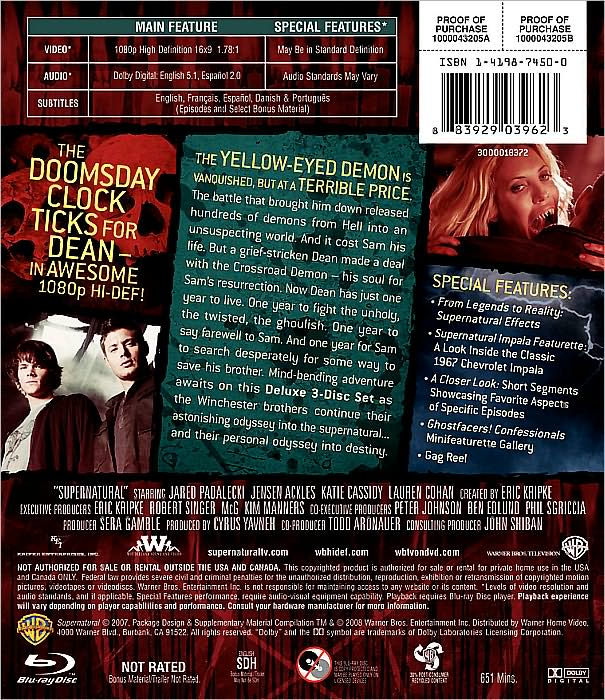 Supernatural: The Complete Third Season [Blu-ray]