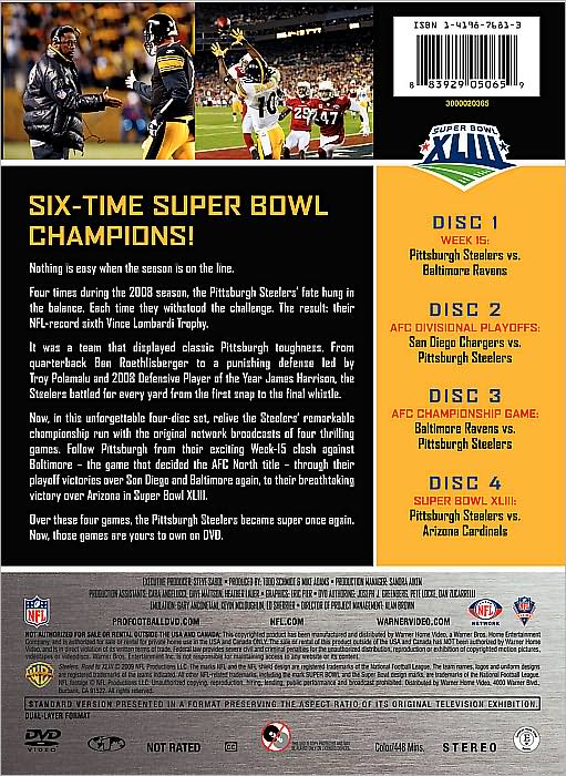 NFL: Pittsburgh Steelers - Road to XLIII [4 Discs]