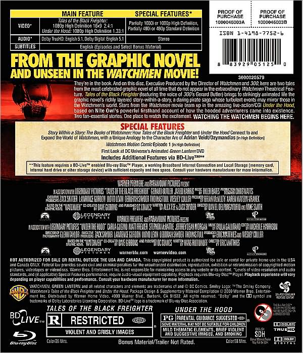 Watchmen: Tales of the Black Freighter/Under the Hood [Blu-ray]