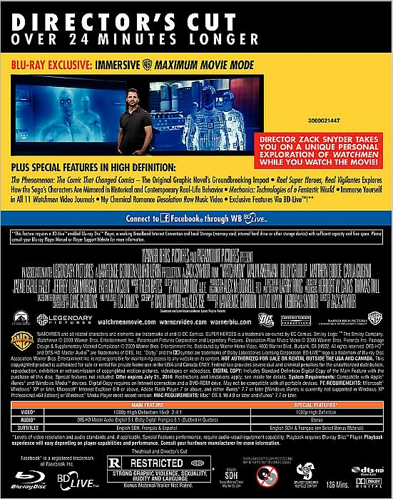 Watchmen [WS] [Special Edtion] [Director's Cut] [2 Discs] [Blu-ray]