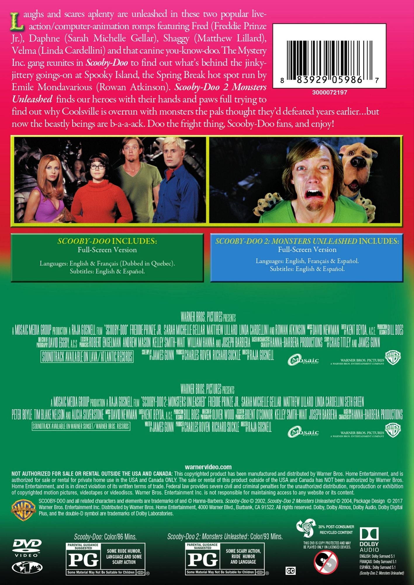Scooby-Doo: The Movie/Scooby-Doo 2: Monsters Unleashed [WS]