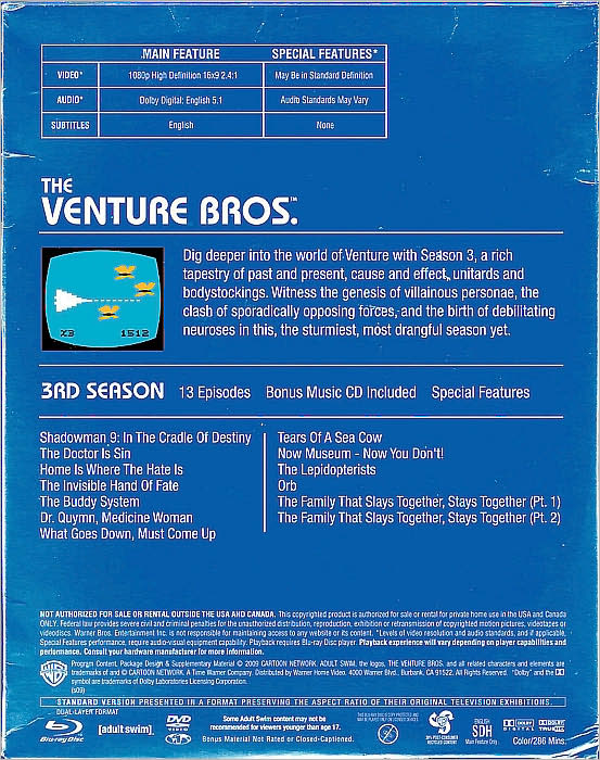 The Venture Bros.: Season Three [2 Discs] [Blu-ray]
