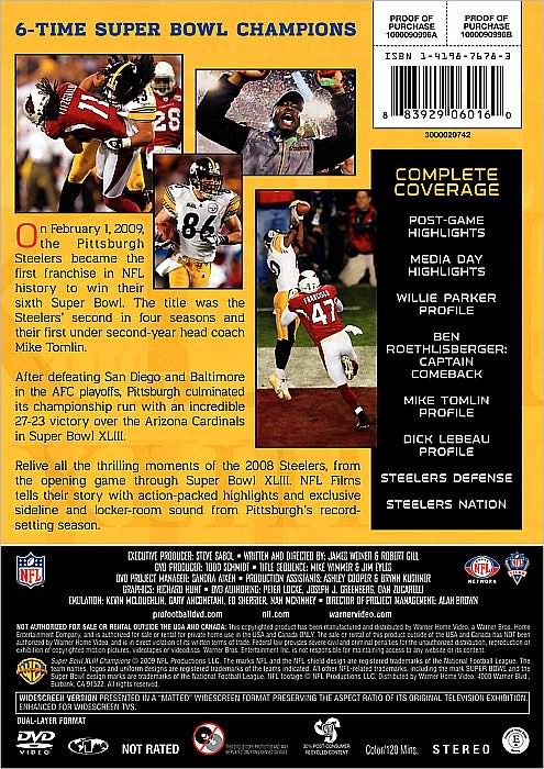 NFL: Super Bowl XLIII Champions - Pittsburgh Steelers