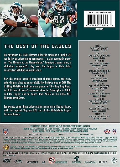 NFL: Philadelphia Eagles - 10 Greatest Games [10 Discs]
