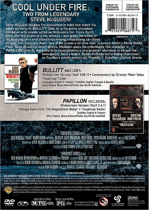 Steve McQueen Collection: Bullitt/Papillon
