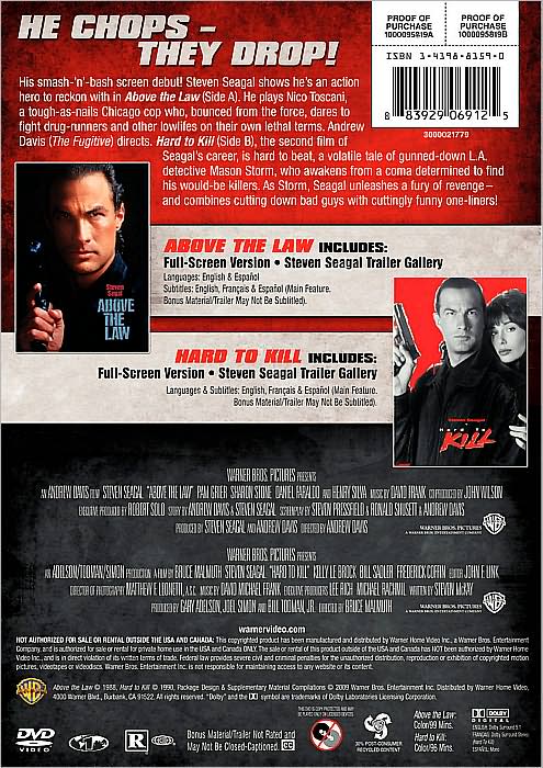 Steven Seagal Collection: Above the Law/Hard to Kill