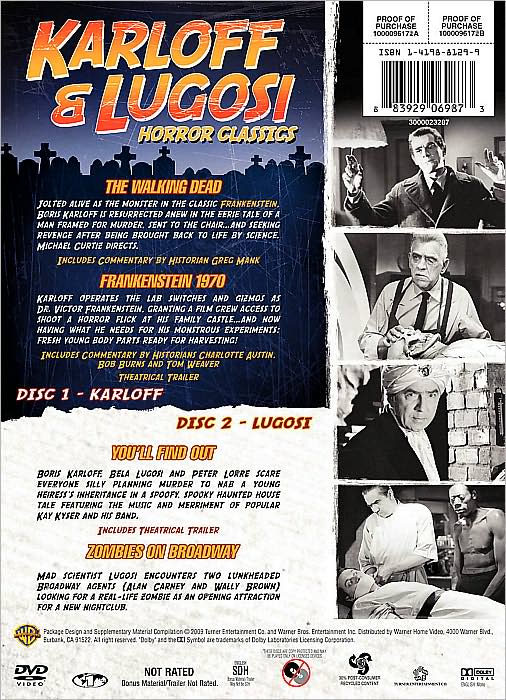 Karloff & Lugosi Horror Classics [2 Discs]