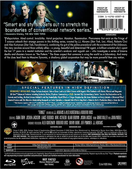 Fringe: The Complete First Season [5 Discs] [Blu-ray]
