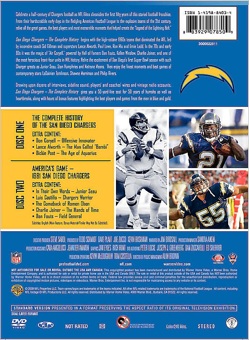 NFL: History of the San Diego Chargers [2 Discs]