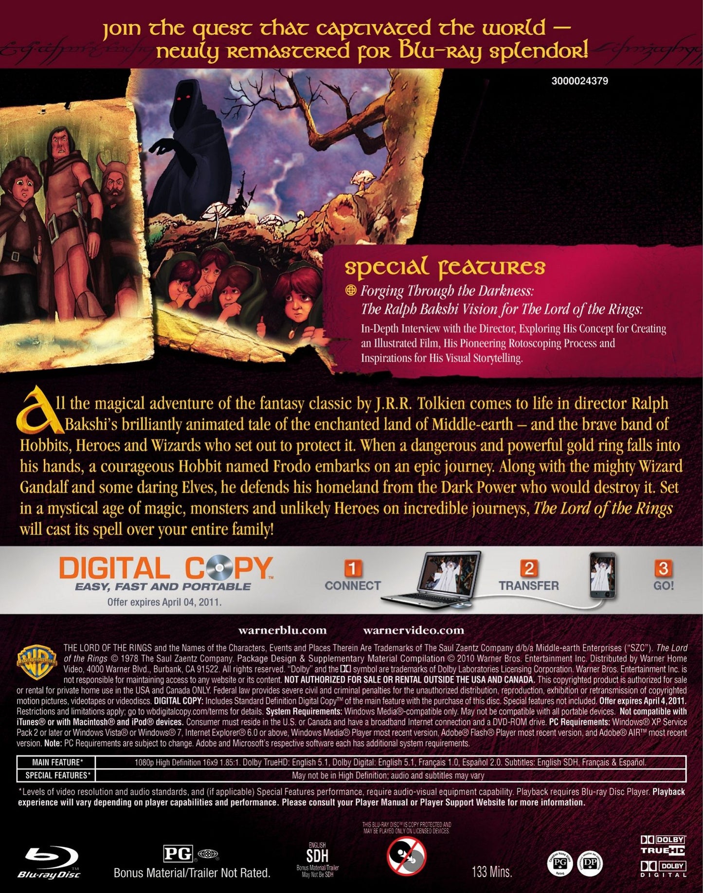 Lord of the Rings [P&S] [Deluxe Edition] [Includes Digital Copy] [Blu-ray]