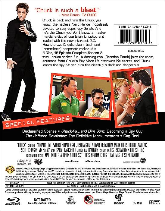 Chuck: The Complete Third Season [4 Discs] [Blu-ray]