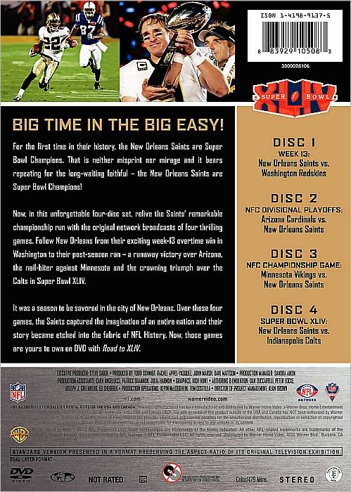 NFL: Road to Super Bowl XLIV - New Orleans Saints [4 Discs]
