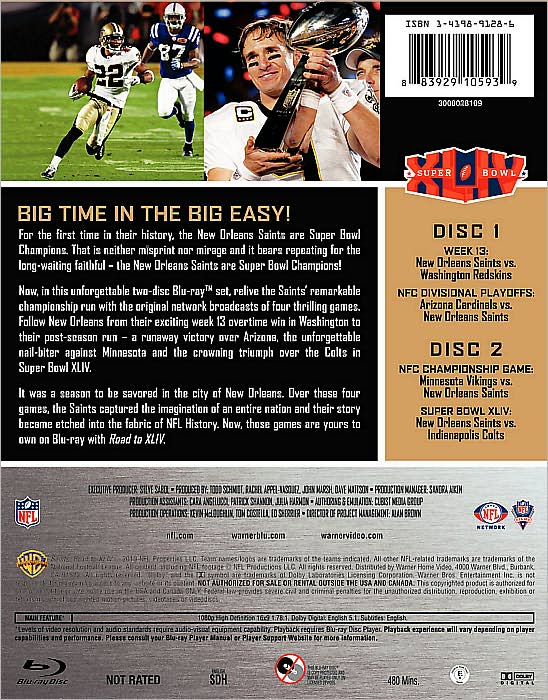 NFL: Road to Super Bowl XLIV - New Orleans Saints [2 Discs] [Blu-ray]