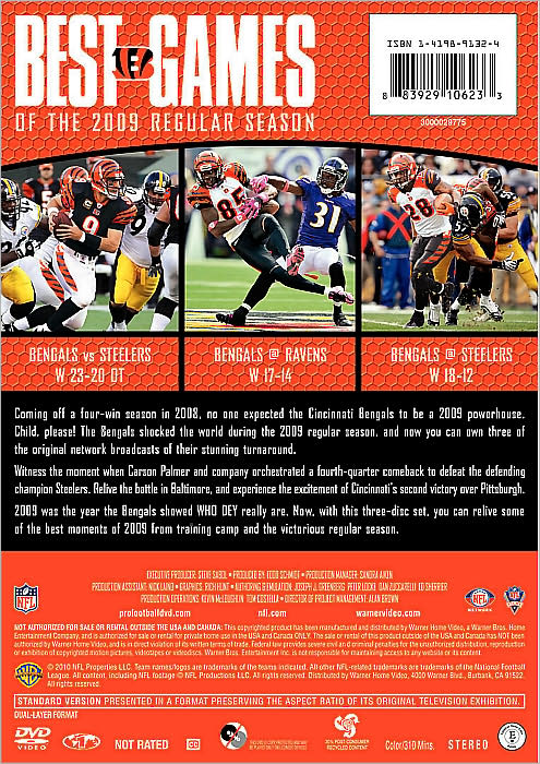 NFL: The Cincinnati Bengals - Best Games of 2009 Regular Season [3 Discs]