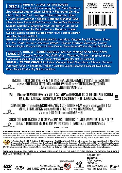 TCM Greatest Classic Films Collection: Marx Brothers [2 Discs]