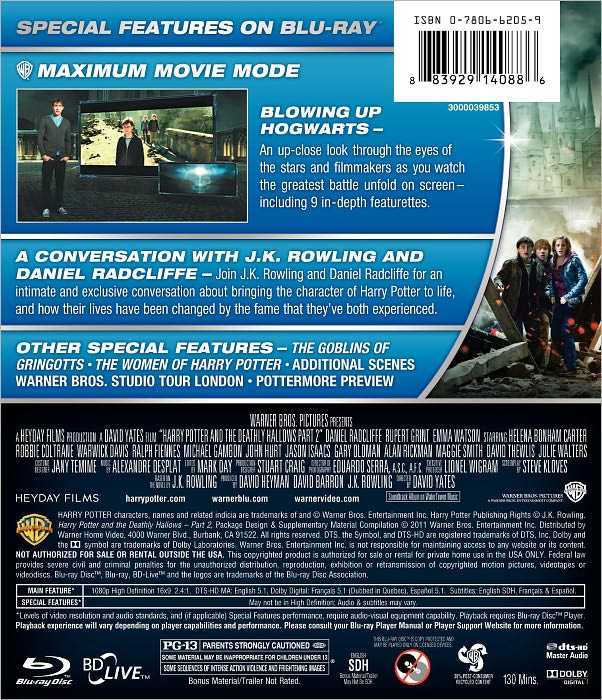 Harry Potter and the Deathly Hallows, Part 2 [3 Discs] [Includes Digital Copy] [Blu-ray/DVD]