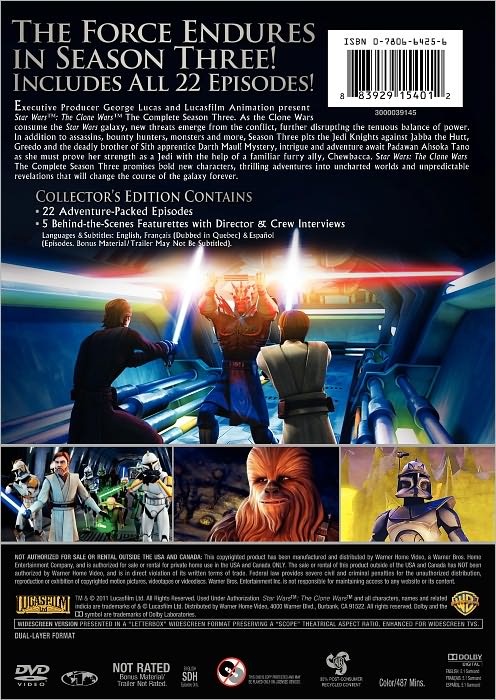 Star Wars: The Clone Wars - The Complete Season Three [4 Discs]