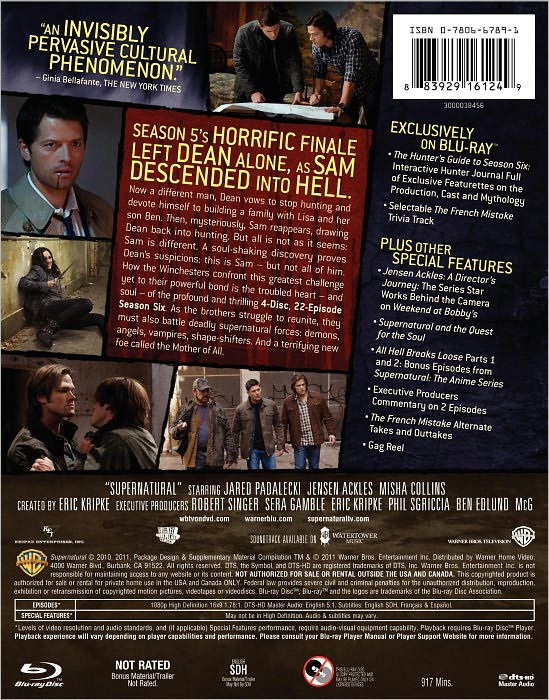 Supernatural: The Complete Sixth Season [4 Discs] [Blu-ray]