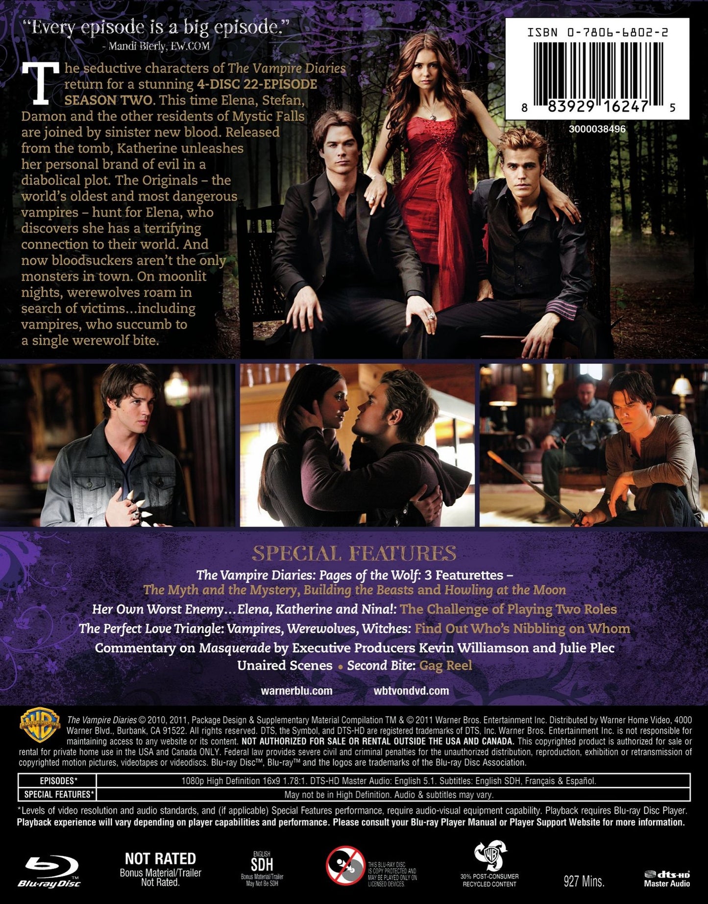 The Vampire Diaries: The Complete Second Season [4 Discs] [Blu-ray]