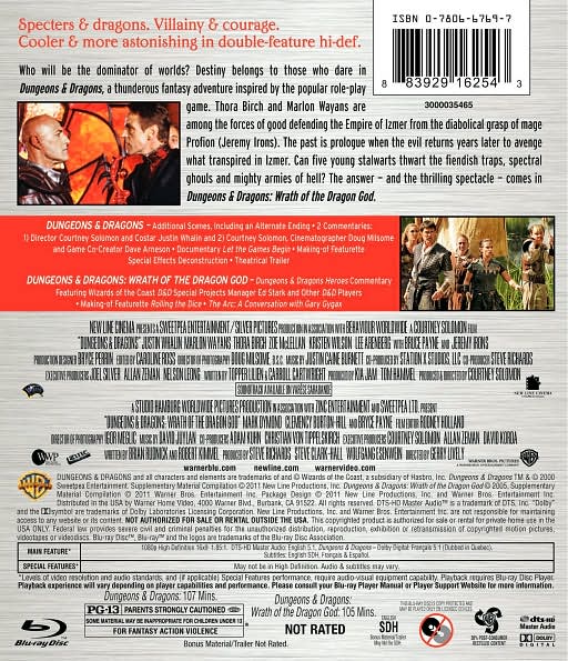 Dungeons & Dragons/Dungeons & Dragons: Wrath of the Dragon God [Blu-ray]