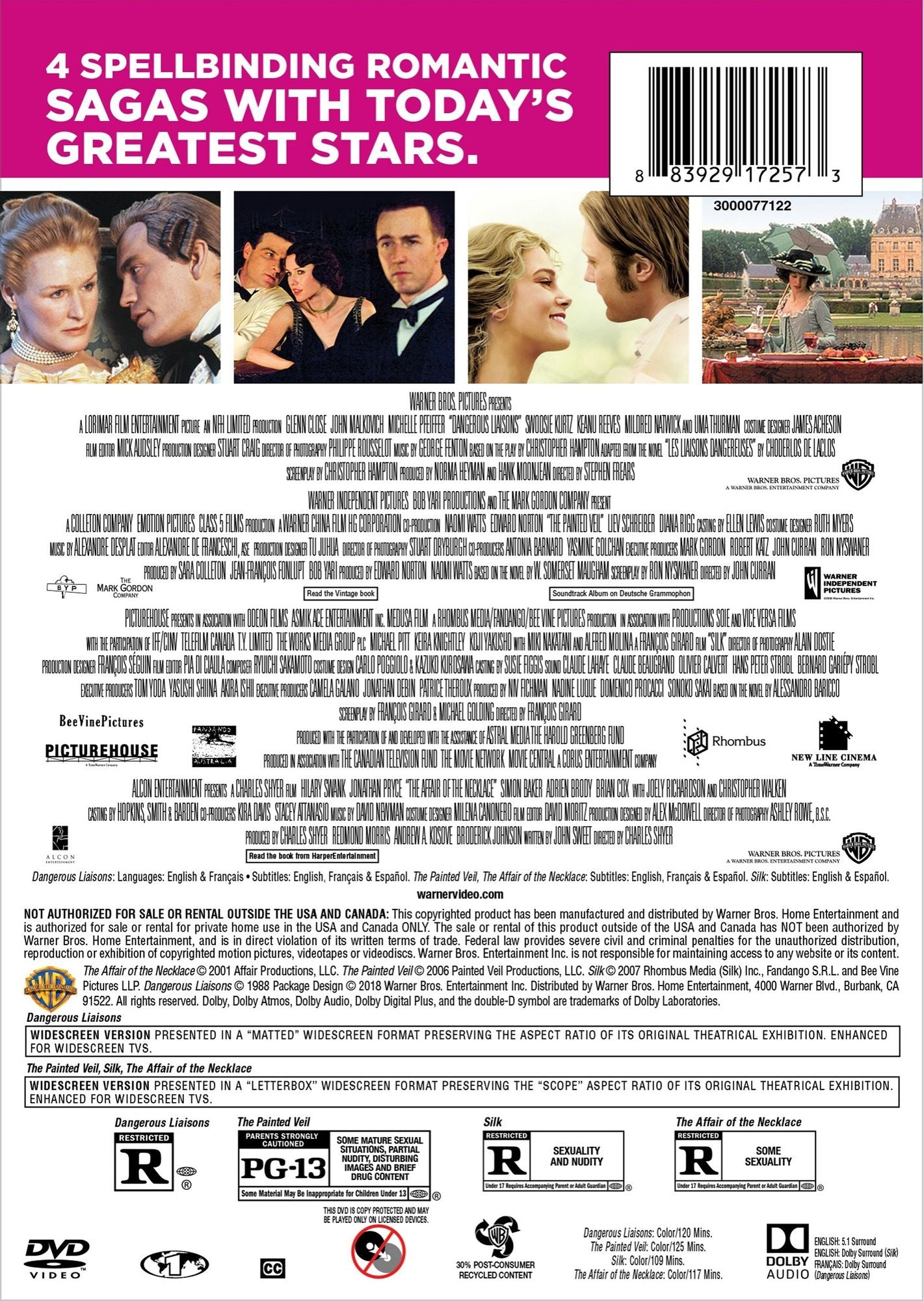 Epic Romances Collection: 4 Film Favorites [2 Discs]