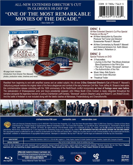 Gods and Generals [Director's Cut] [2 Discs] [DigiBook] [Blu-ray]