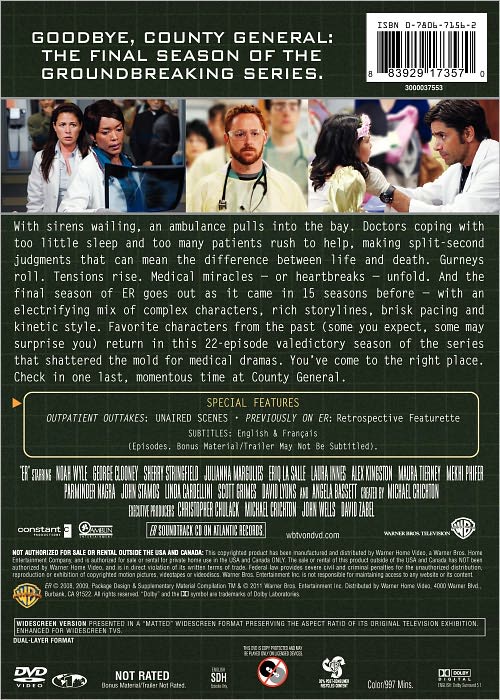 ER: The Final Season - Season 15 [5 Discs]
