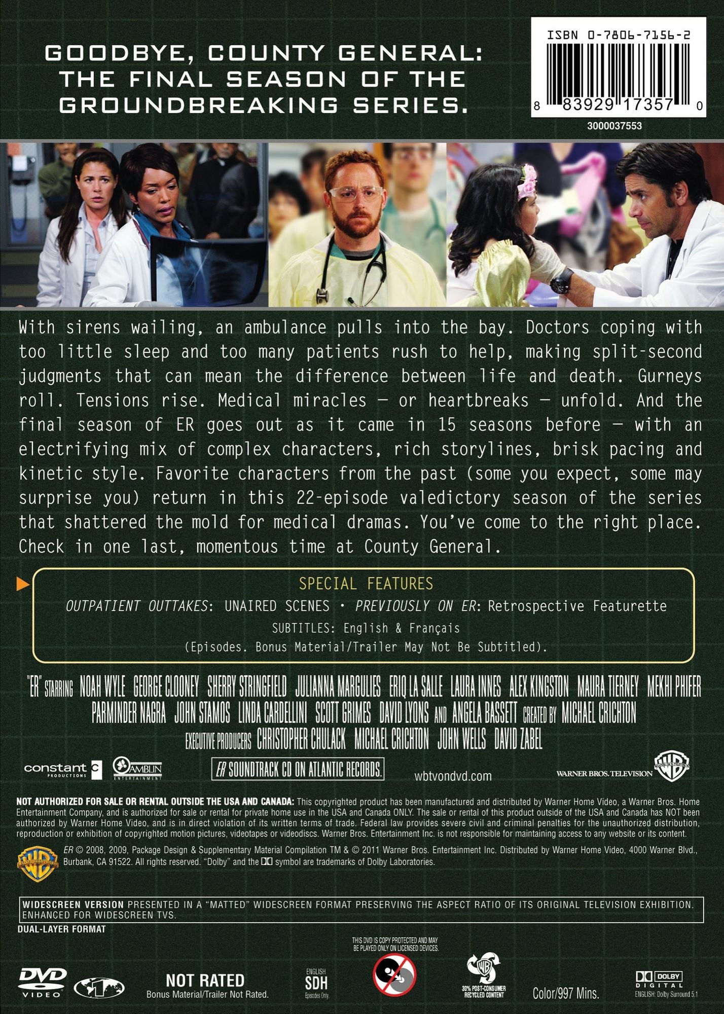 ER: The Final Season - Season 15 [5 Discs]