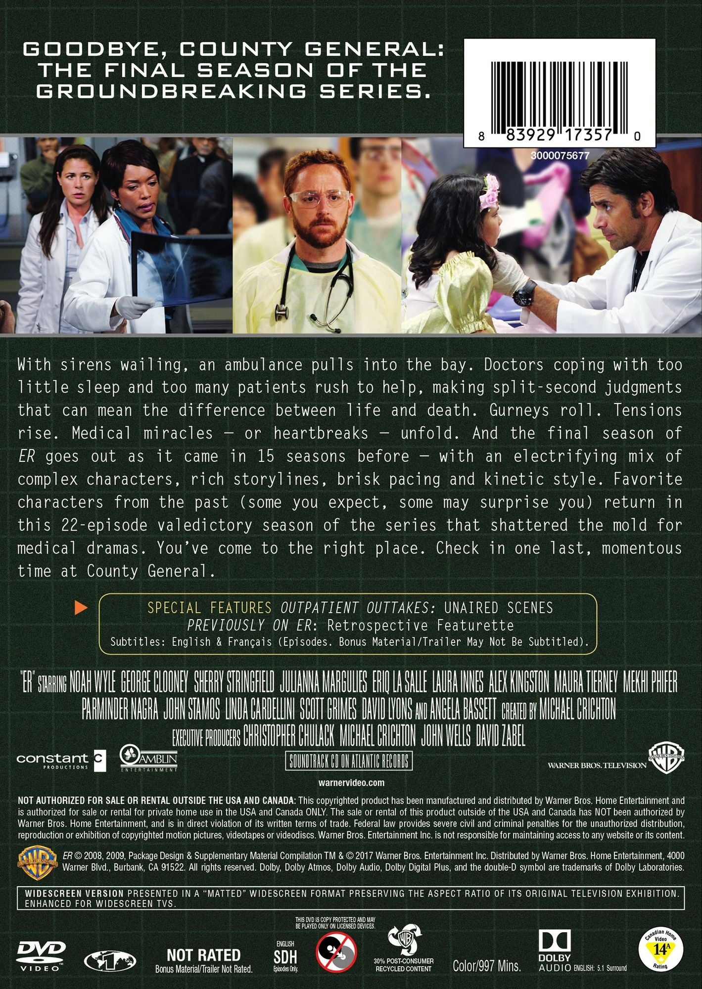 ER: The Final Season - Season 15 [5 Discs]