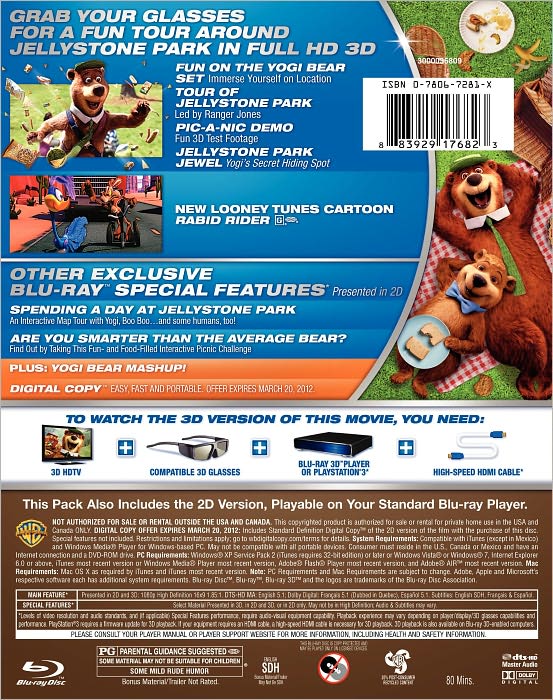 Yogi Bear 3D [3 Discs] [Includes Digital Copy] [3D] [Blu-ray/DVD]