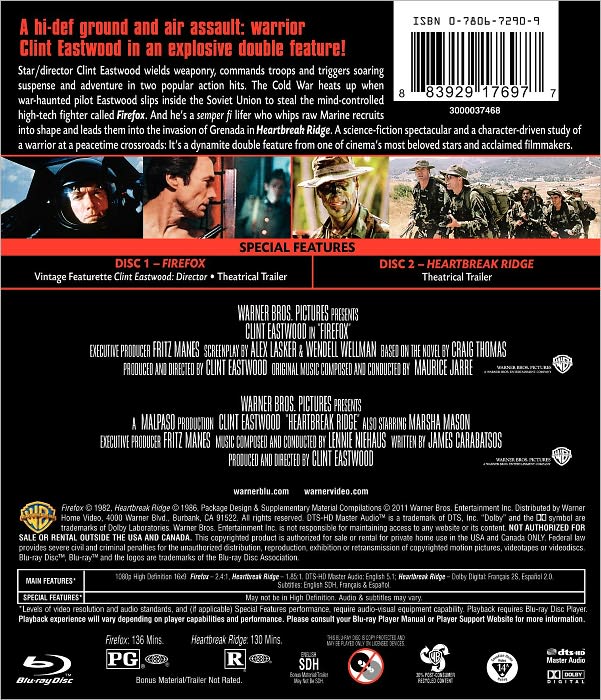 Firefox/Heartbreak Ridge [Blu-ray]