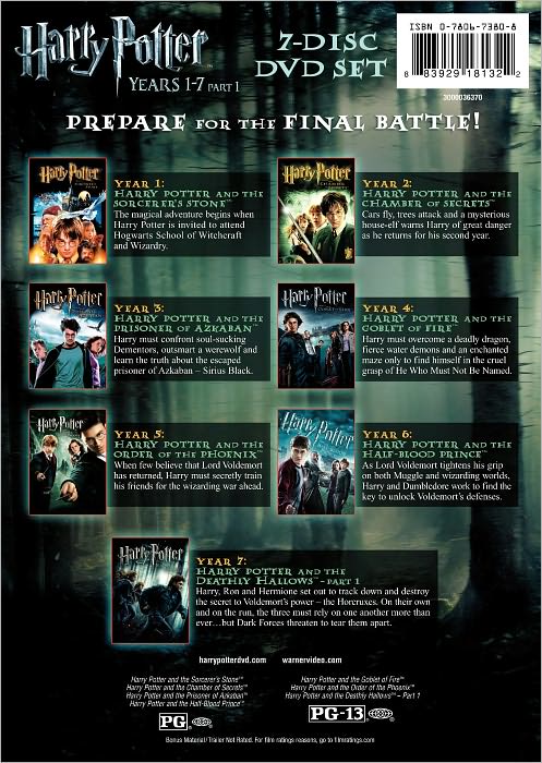 Harry Potter: Years 1-7, Part 1 [7 Discs]