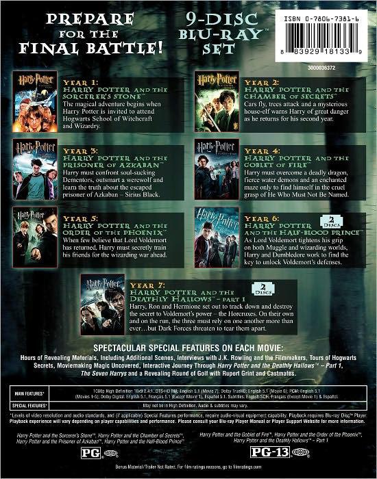Harry Potter: Years 1-7, Part 1 [9 Discs] [Blu-ray]