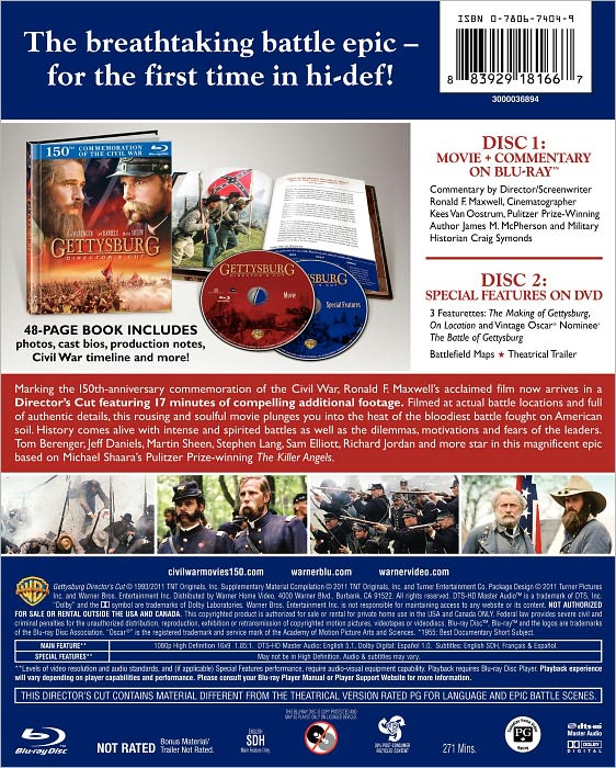 Gettysburg [Director's Cut] [2 Discs] [DigiBook] [Blu-ray]