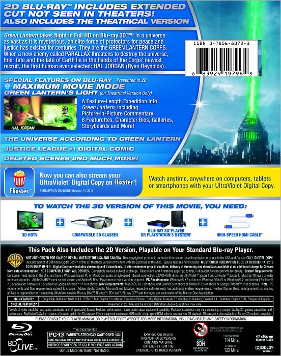 Green Lantern [Extended Cut] [3 Discs] [Includes Digital Copy] [3D] [Blu-ray/DVD]