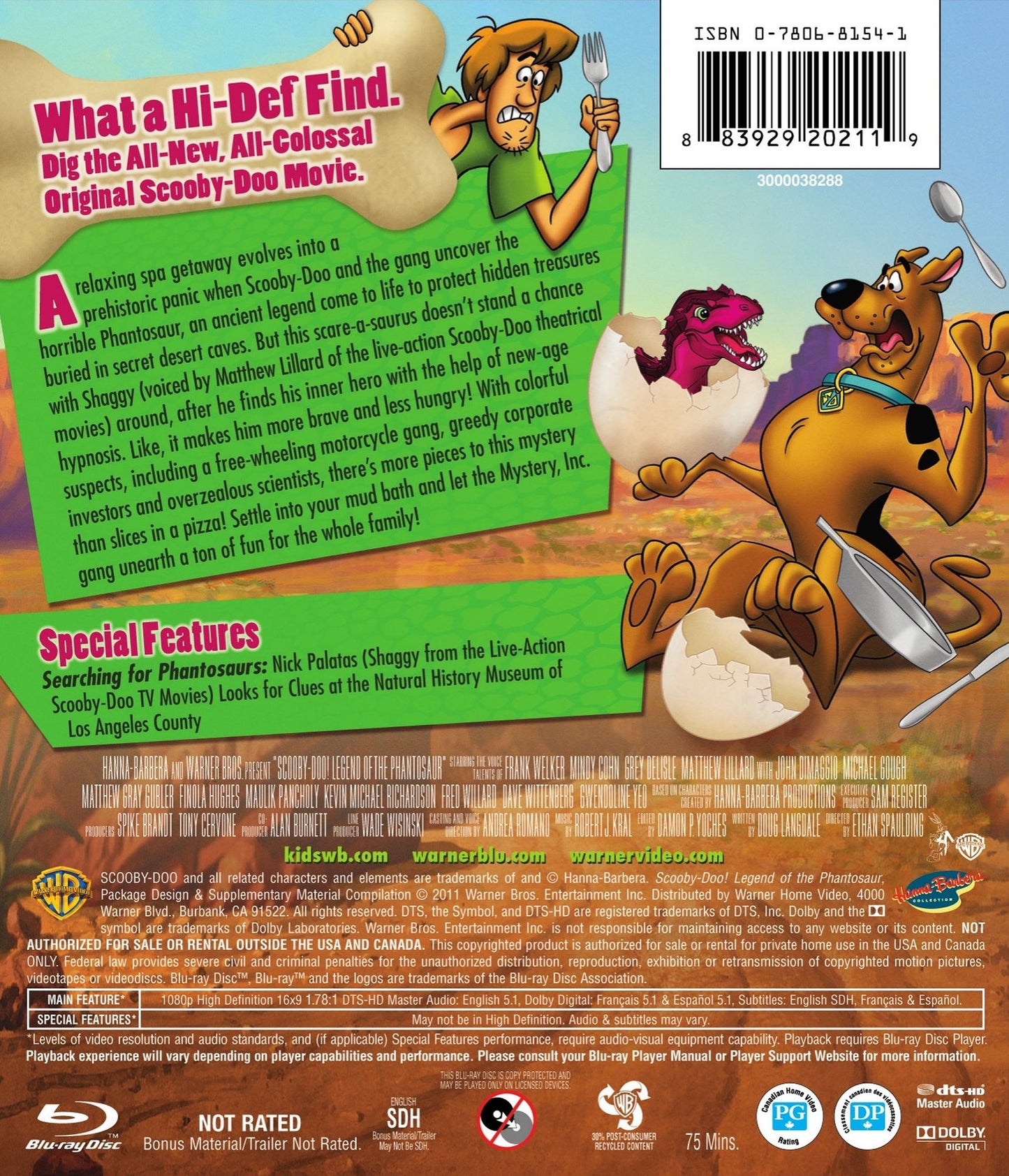 Scooby-Doo!: Legend of the Phantosaur [2 Discs] [Blu-ray/DVD]